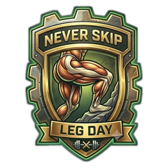 Never Skip Leg Day badge